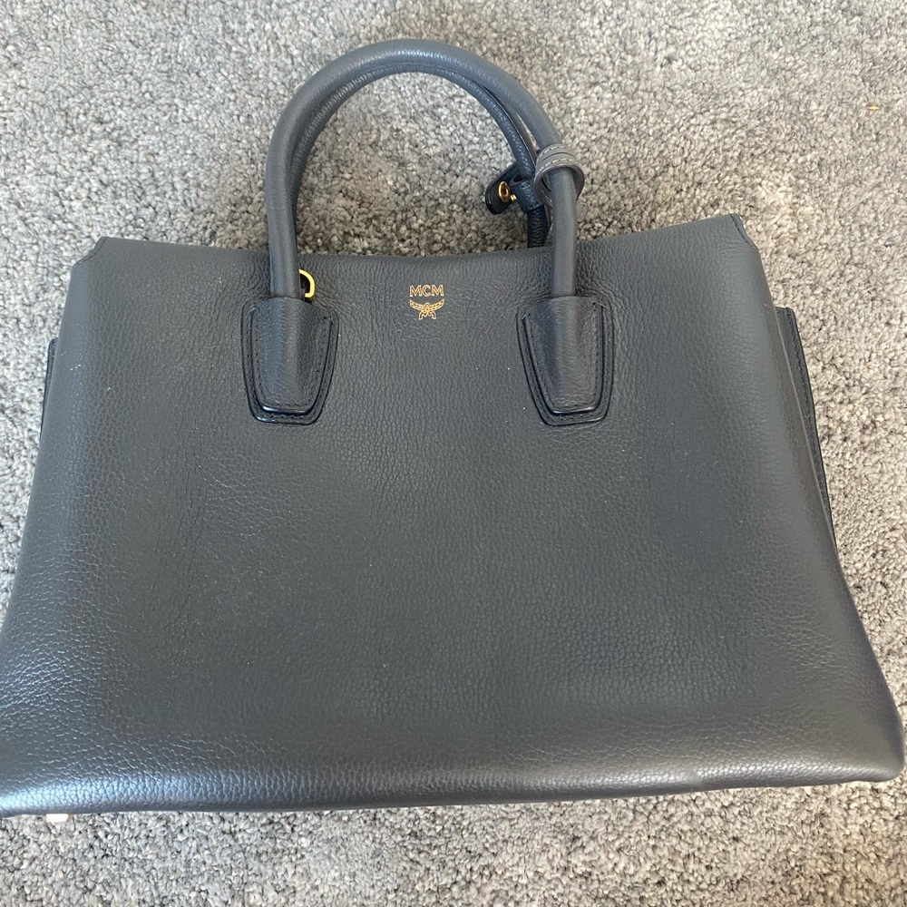 Dark gray mcm purse